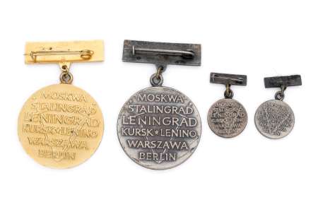 Zestaw 2 medali Byłym Żołnierzom Armii Radzieckiej z dwoma miniaturami