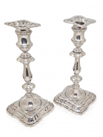 Para srebrnych świeczników, Anglia/Sheffield ok. 1904 r.