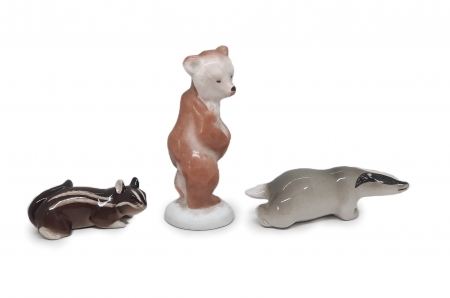 Figurki porcelanowe zwierządka, ZSRR II poł. XX w.