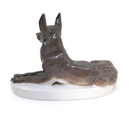 Figurka porcelanowa Owczarek niemiecki Drasche, Węgry I poł. XX w.