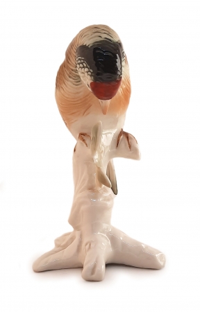 Figurka porcelanowa Dzięcioł na gałęzi Karl ENS II poł. XX w.