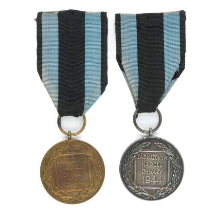 Zestaw Brązowy i Srebrny Medal Zasłużony na Polu Chwały 1944 - Mennica Państwowa