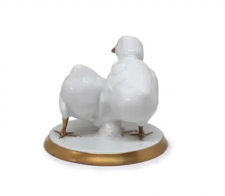 Figurka porcelanowa Para kurcząt Niemcy, Lorenz Hutschenreuther Selb I poł. XX w.