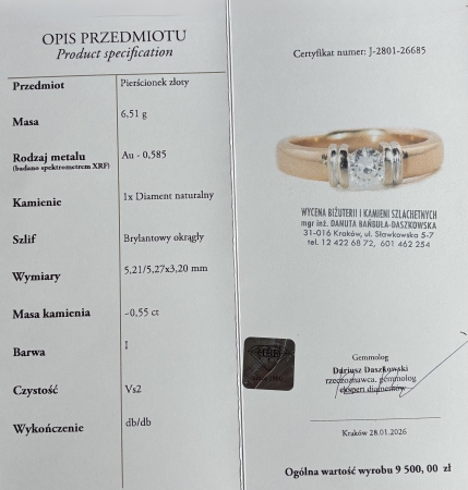 Pierścionek z diamentem