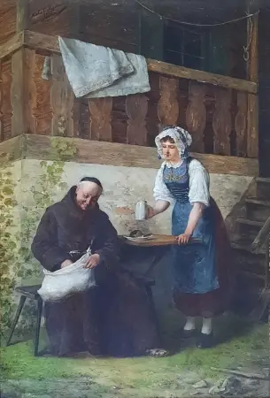 Scena rodzajowa Przed karczmą 1885 r.