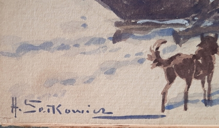 Sanie zimą przed chatą