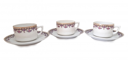 Filiżanki porcelanowe do mokki sygn. Ćmielów, wzór Lwów 