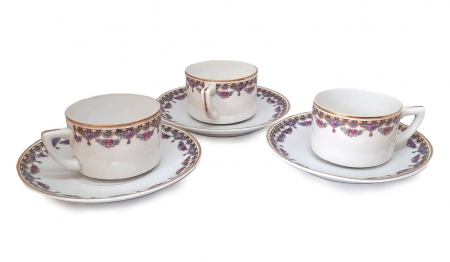 Filiżanki porcelanowe do mokki sygn. Ćmielów, wzór Lwów 