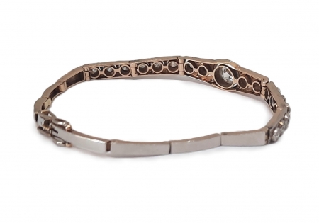 Bransoletka złota z elementami platyny i brylantami; lata 20./30. XX w.