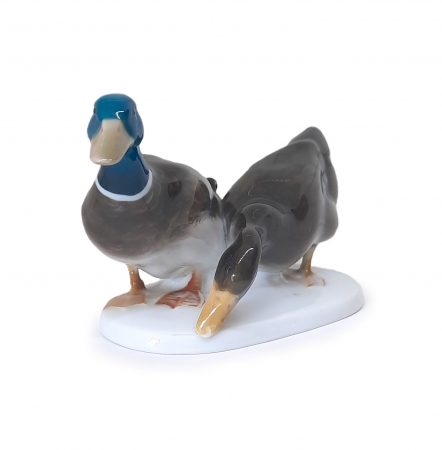 Figurka porcelanowa Kaczki proj. Karl Himmelstoss, Niemcy, Rosenthal II poł. XX w.