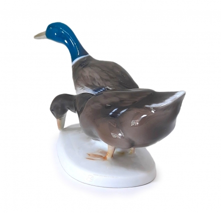 Figurka porcelanowa Kaczki proj. Karl Himmelstoss, Niemcy, Rosenthal II poł. XX w.