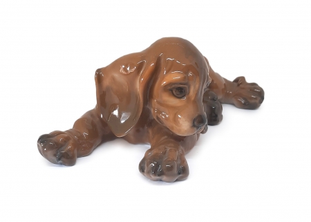 Figurka porcelanowa Jamniczek proj. Georg Küspert, Niemcy / Rosenthal II poł. XX w.