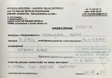 Naszyjnik złoto 