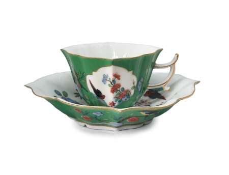 Porcelanowa filiżanka ze spodkiem sygn. Miśnia