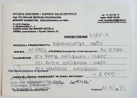 Bransoletka złota 