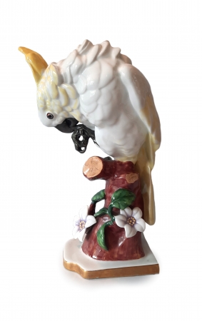 Figurka porcelanowa 'Papuga Kakadu'