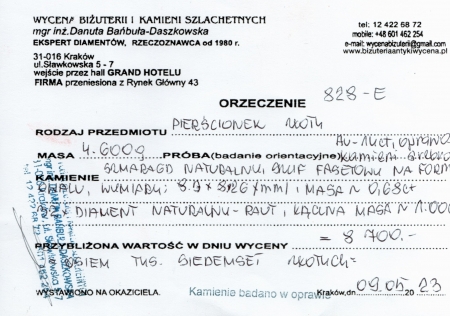 Pierścionek ze szmaragdem i diamentami