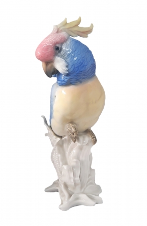 Figurka porcelanowa Papuga kakadu, Niemcy / Karl ENS I poł. XX w.