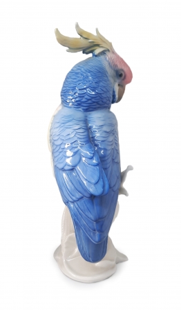 Figurka porcelanowa Papuga kakadu, Niemcy / Karl ENS I poł. XX w.