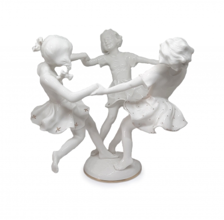 Figurka porcelanowa Maientanz (Taniec majowy) - Trzy tańczące dziewczynki, proj. Karl Tutter, Niemcy / Hutschenreuther lata 70./80. XX w
