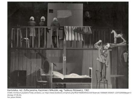 PROJEKT SCENOGRAFII DO SPEKTAKLU KARTOTEKA WG. TADEUSZ RÓŻEWICZ, 1961 ROK, REŻ. ZOFIA JAREMA, KAZIMIERZ MIKULSKI