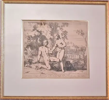 Adam i Ewa wg Gerard de Lairesse (1640/41-1711) (tablica nr 1 - oznaczenie w prawym dolnym narożniku)