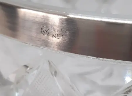 Kryształowa misa z platerowanym okuciem